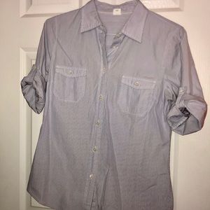 Blue & white stripe JCrew button down shirt